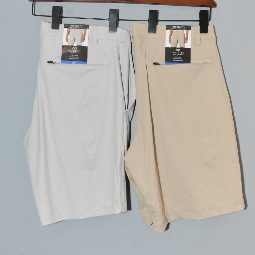 2 Pairs  Gray, Tan  - Infinity Men's Performance Short‎